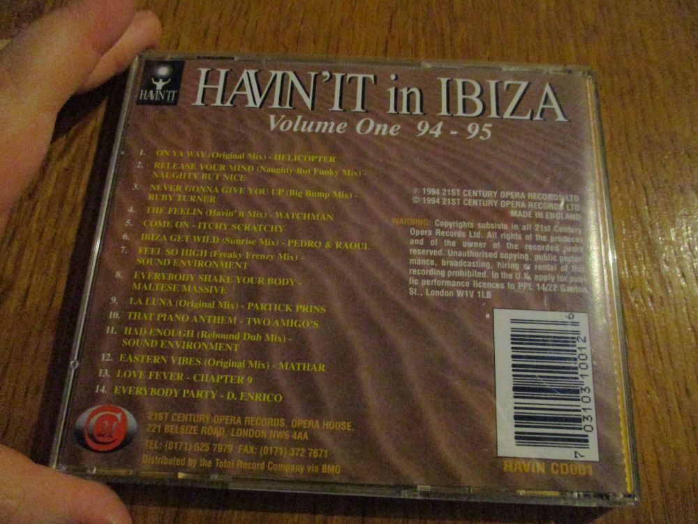 Havin' It In Ibiza Vol 1 - 94 - 95 - CD