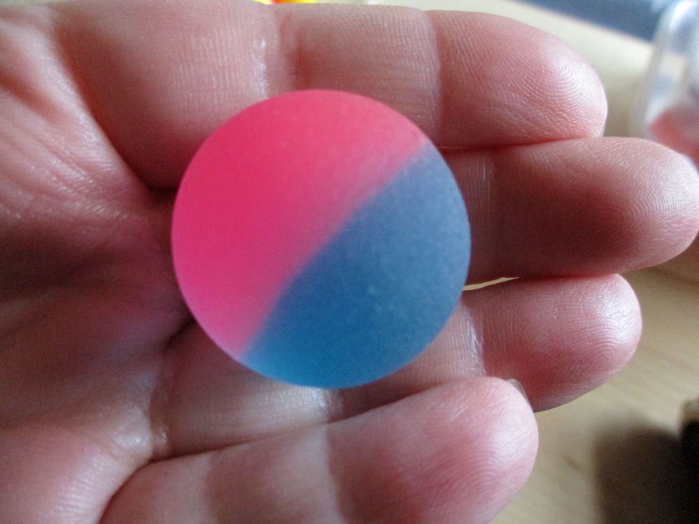 32mm Pink and Blue Cloudy Dual style Jet Ball Bouncy Toy - Sturdy Rubber
