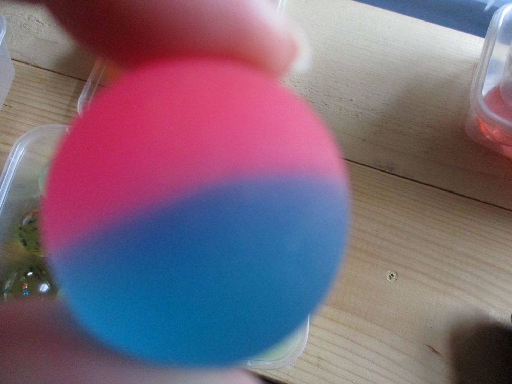 32mm Pink and Blue Cloudy Dual style Jet Ball Bouncy Toy - Sturdy Rubber