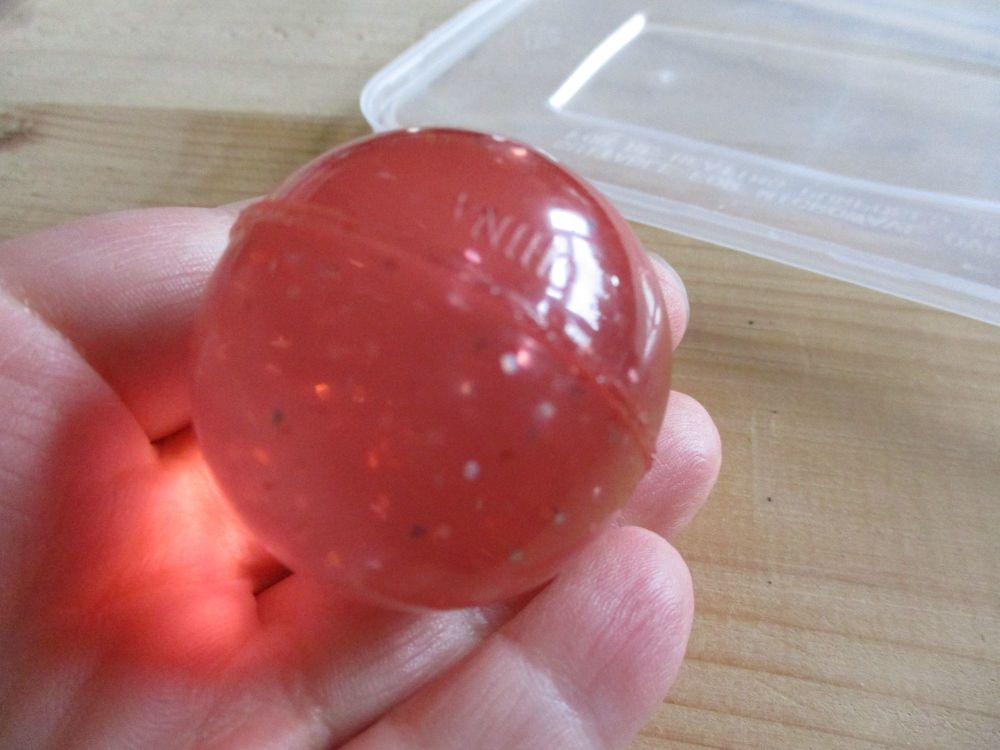45mm Pink Glitter Filled Clear style Jet Ball Bouncy Toy - Sturdy Rubber