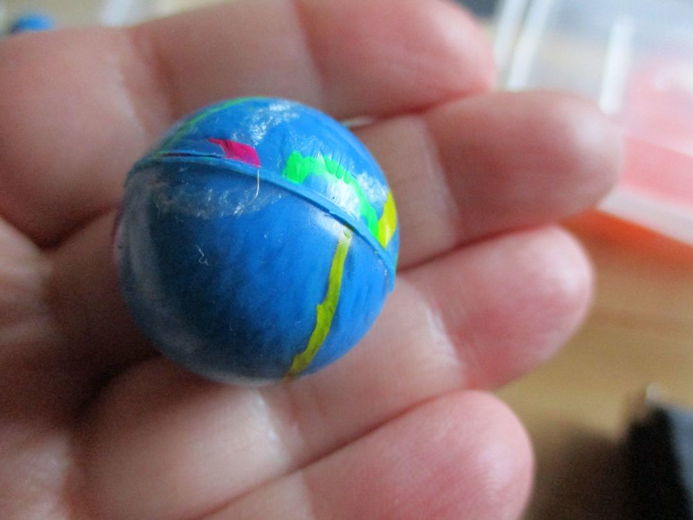 27mm Blue Thin Stripes style Jet Ball Bouncy Toy - Sturdy Rubber