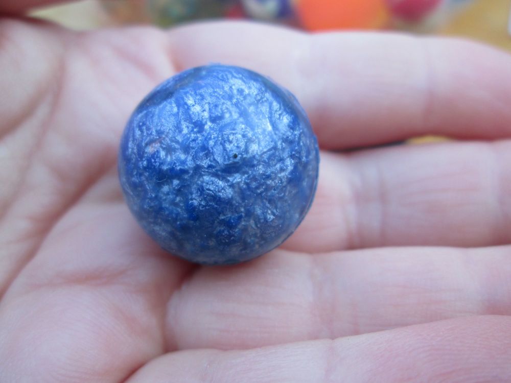 27mm Blue Metallic Swirl style Jet Ball Bouncy Toy - Sturdy Rubber