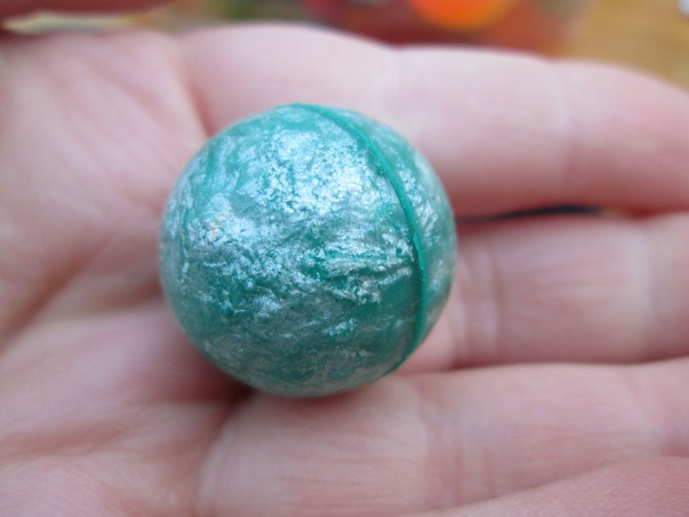 27mm Green Metallic Swirl style Jet Ball Bouncy Toy - Sturdy Rubber