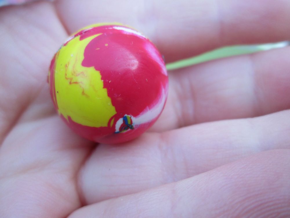 27mm Red and Yellow with small amount of White style Jet Ball Bouncy Toy - Sturdy Rubber