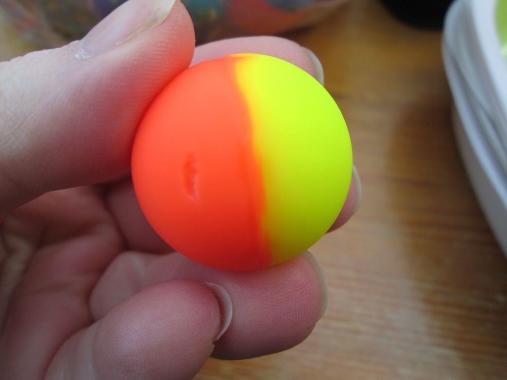 32mm Yellow and Orange Dual style Jet Ball Bouncy Toy - Sturdy Rubber