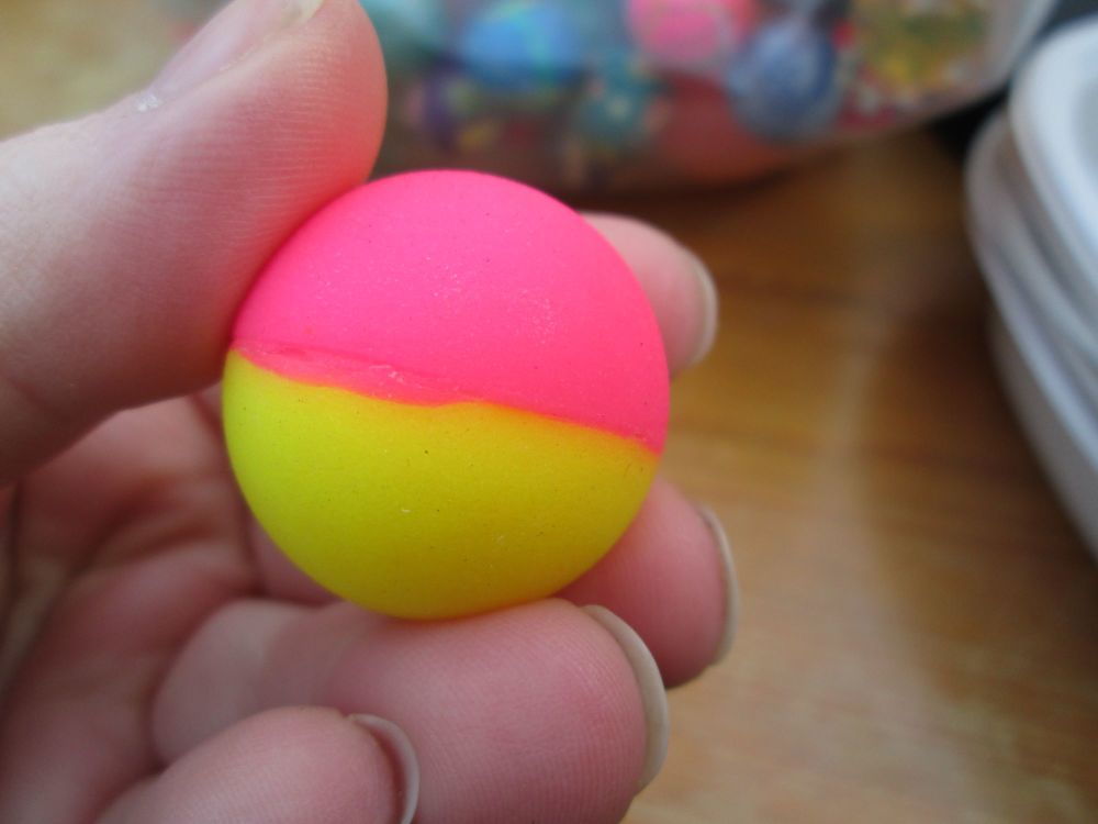 32mm Yellow and Pink Dual style Jet Ball Bouncy Toy - Sturdy Rubber
