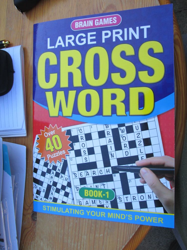 A4 Large Print Cross Word Book [Book 1 - Dark Blue]