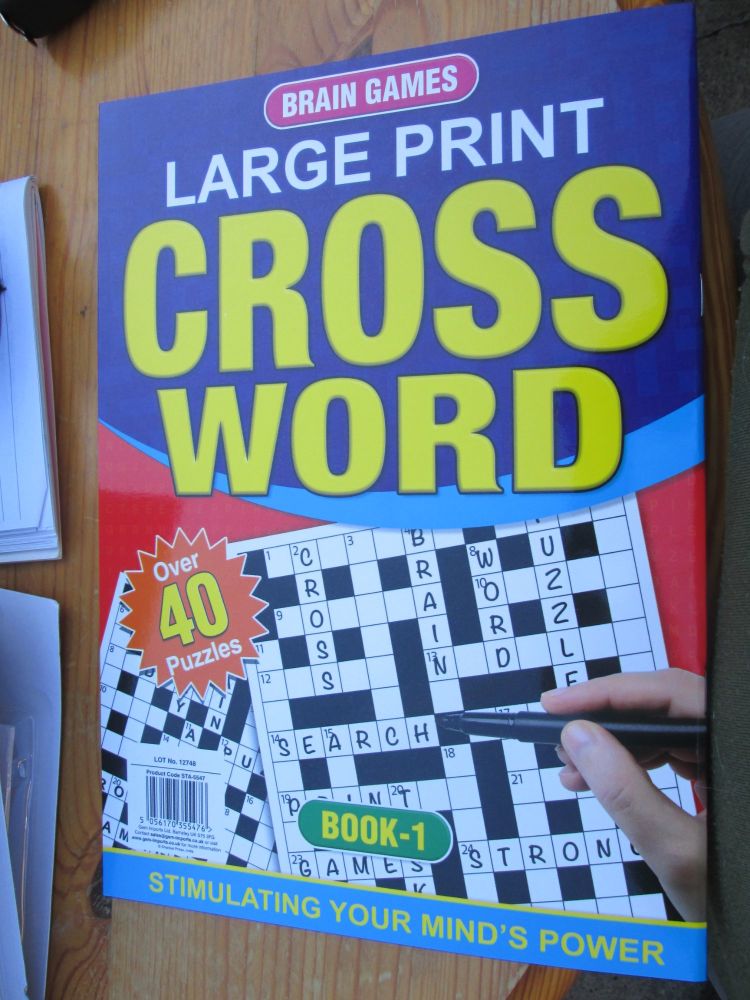 A4 Large Print Cross Word Book [Book 1 - Dark Blue]