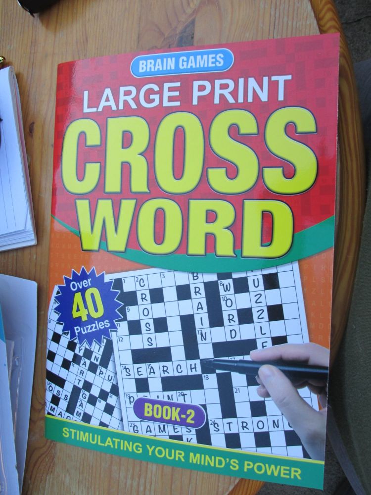 A4 Large Print Cross Word Book [Book 2 - Red]
