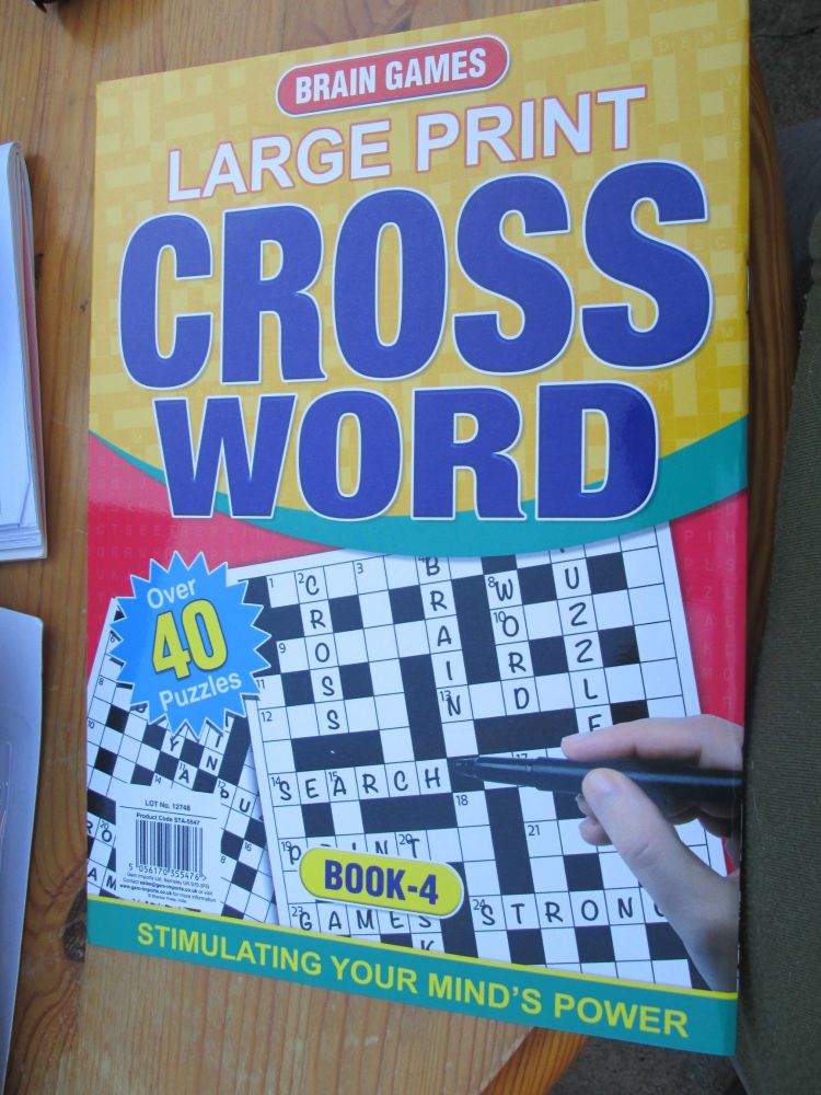 A4 Large Print Cross Word Book [Book 4 - Yellow]