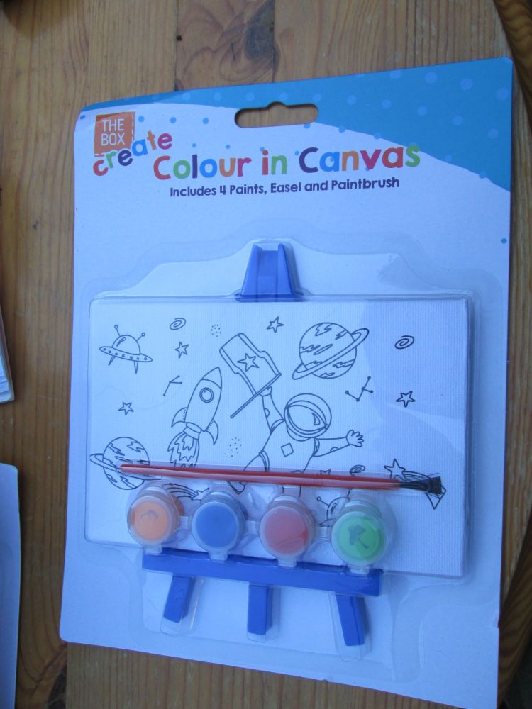 A6 Plastic Easel and Canvas Painting Set - [Spaceman]