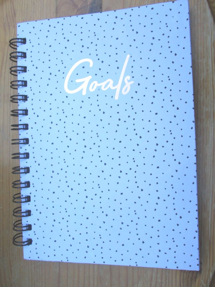 A5 Phrases Card-Covered Spiral Bound Lined Notebook - [Goals]
