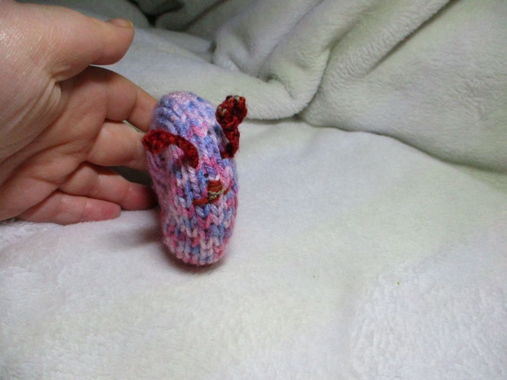 Mottled Pink Purple Red White Snail Style Knitted Soft Toy