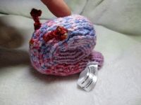 Mottled Pink Purple Red White Snail Style Knitted Soft Toy