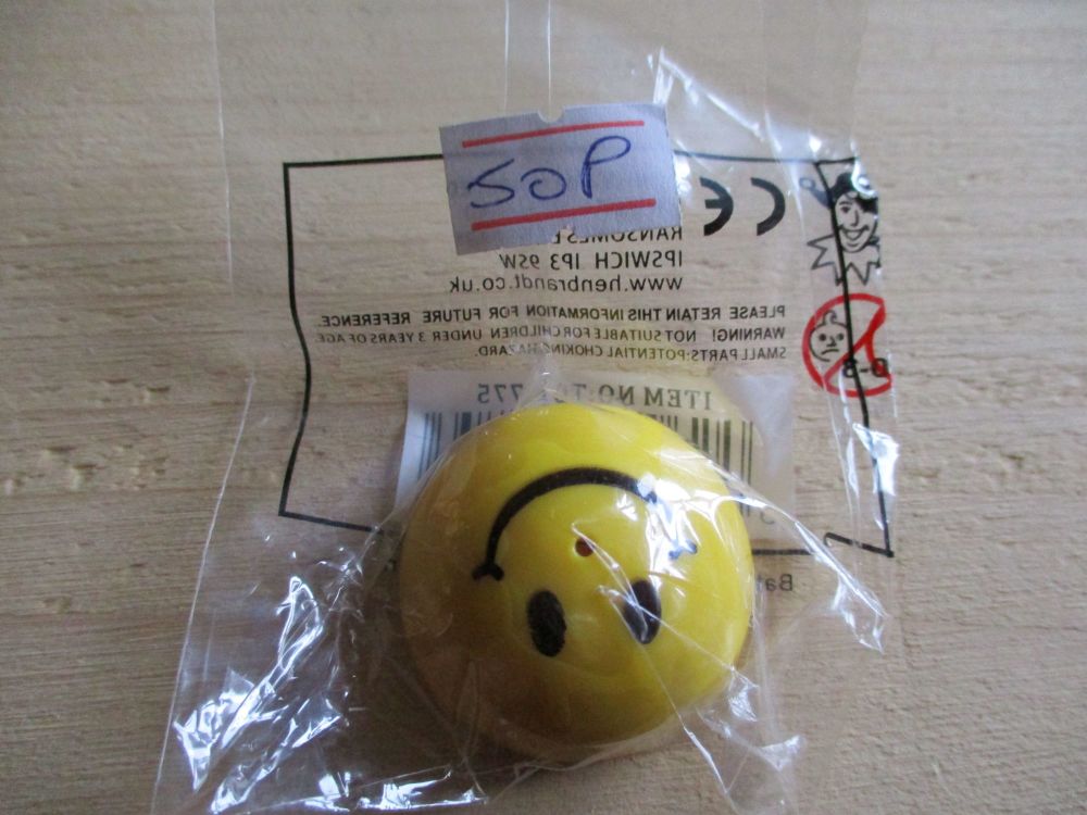 32mm Yellow Face style Popper Bouncy Toy - Sturdy Rubber