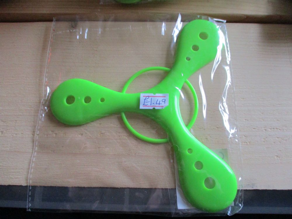 Green Plastic Tri-Wing Boomerang - Playwrite