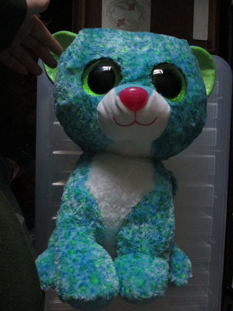 Large Leona the Turquoise Leopard -  TY Beanie Boos