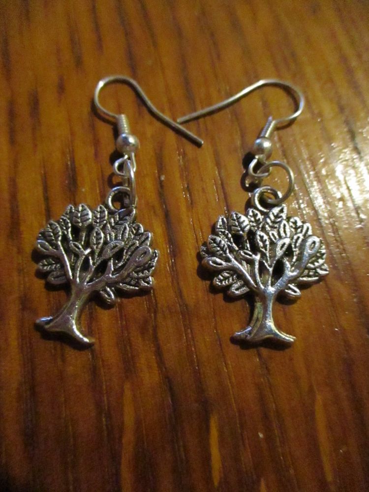 Silver tone Tree Styled Earrings