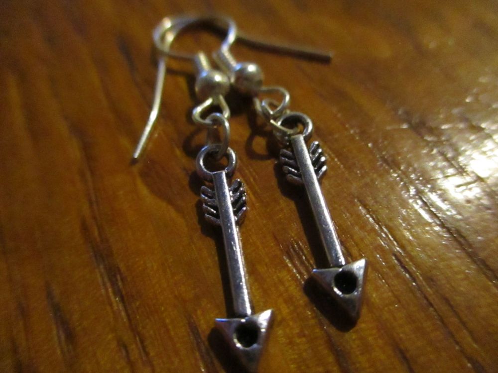 Silver tone Mini Arrows Styled Earrings