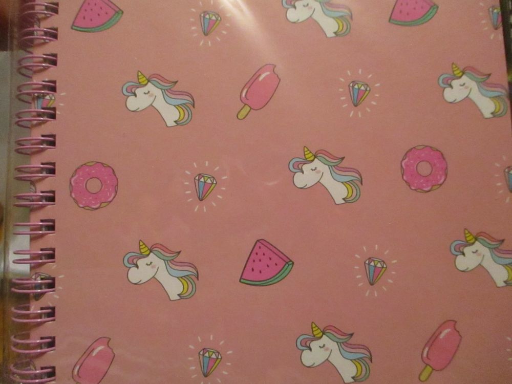 Pink Unicorn Watermelon Magical A5 Hardback Spiral Bound Notebook