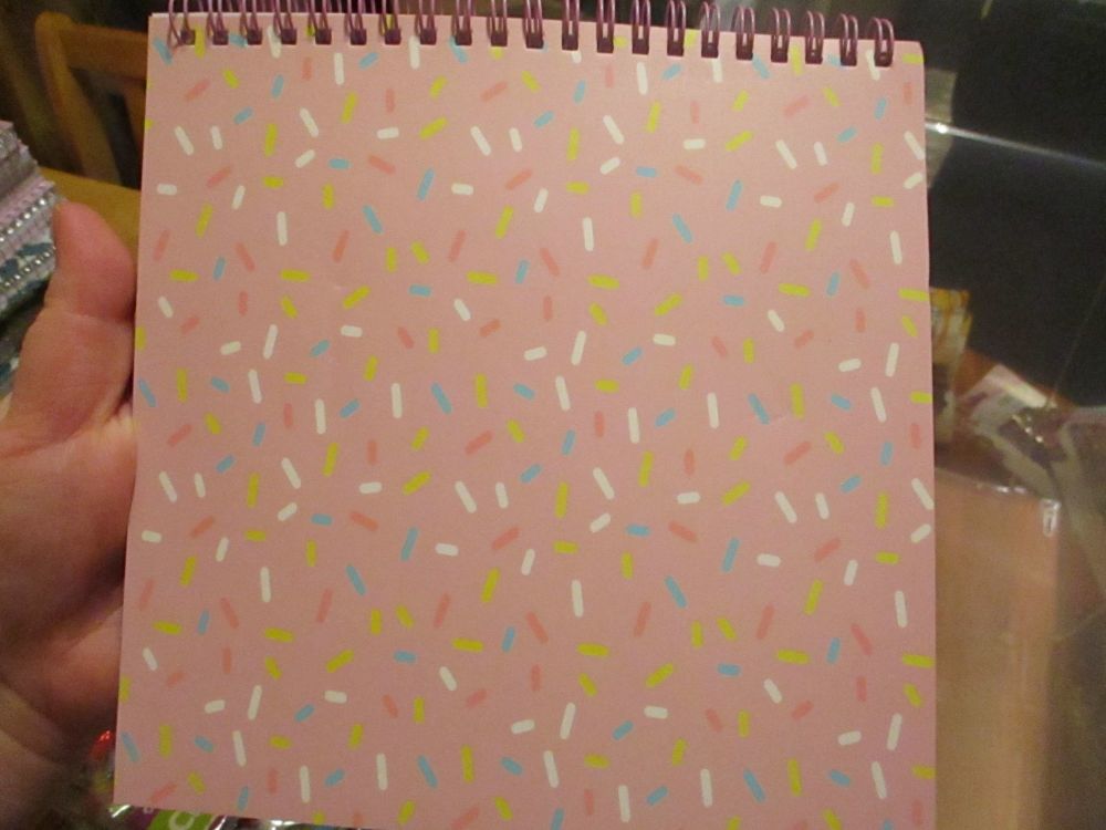 Pink Sprinkles Design 50pg Cardback Spiral Lined Notebook