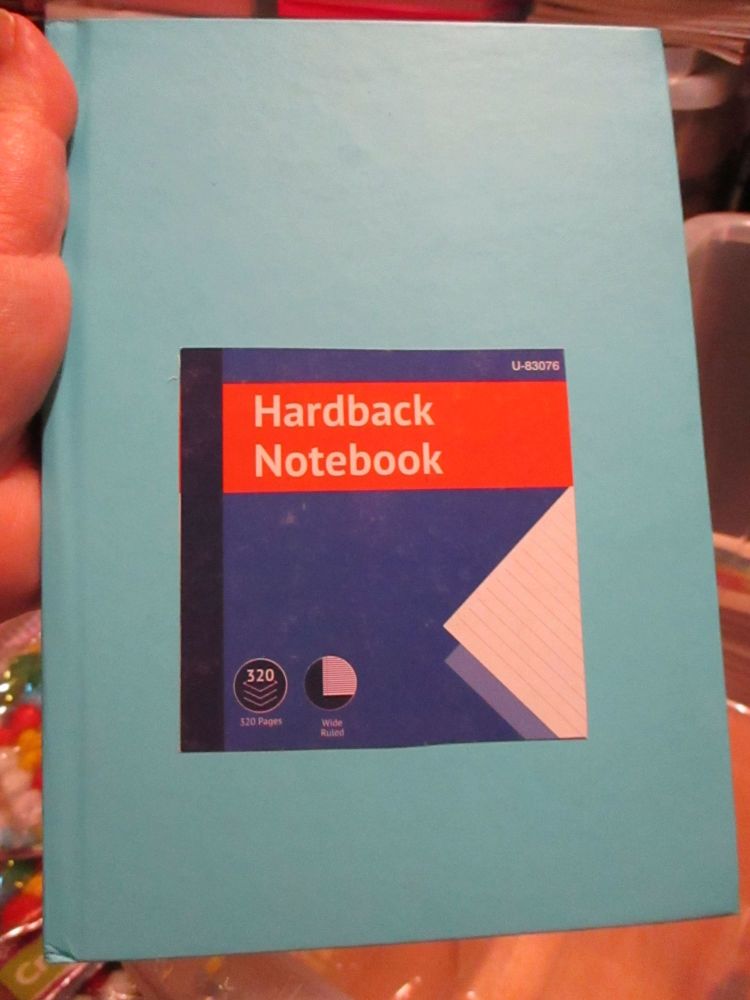 Blue 320pg Hardback A5 Lined Wide Ruled Notebook
