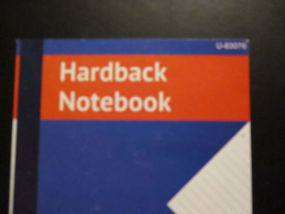 Black 320pg Hardback A5 Lined Wide Ruled Notebook