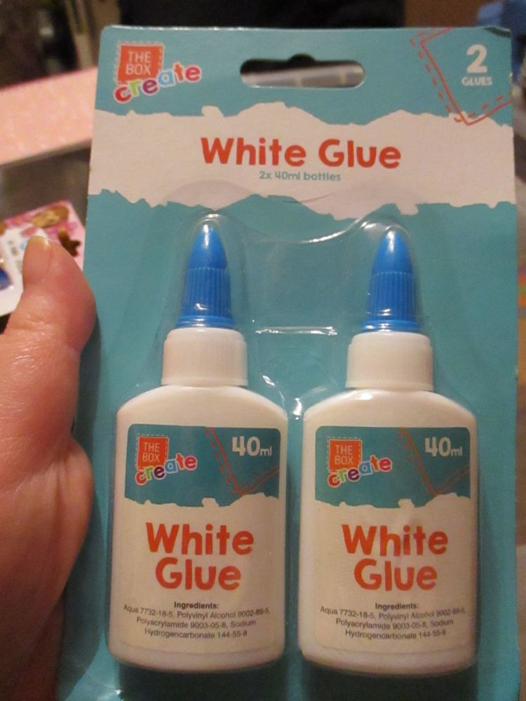 2 x 40ml White Glue Bottles - The Box Create