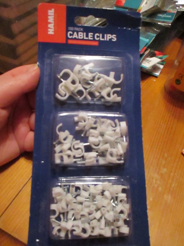 100pc Pack of Cable Clips perfect for various DIY uses - Hamil