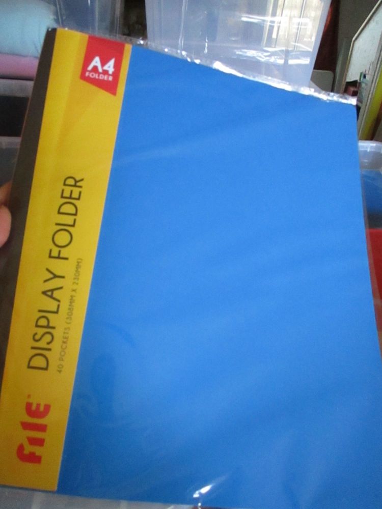 Blue 40 Pocket - Flexible A4 Pouch File Folder