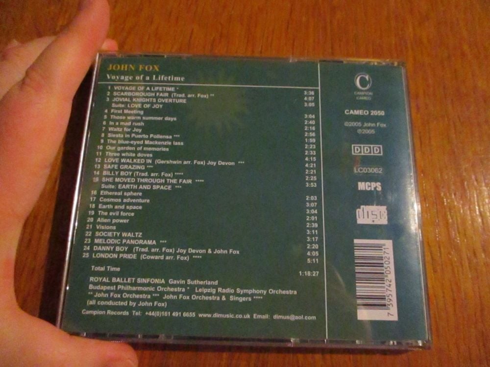 John Fox - Voyage Of A Lifetime - CD