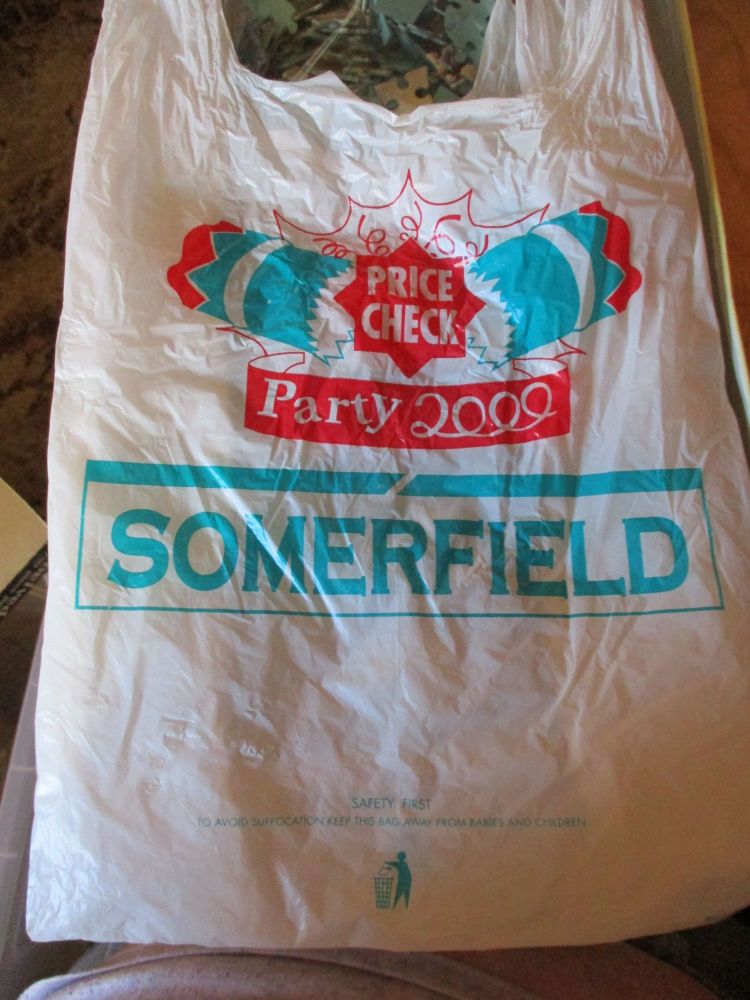 Vintage Somerfield Carrier Bag -  Party 2000 "We've Price Checked Christmas"