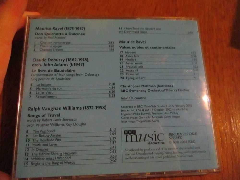 BBC Music - Songs Of Travel - Vaughan Williams - CD