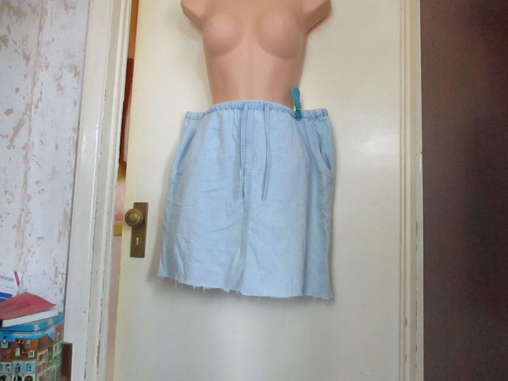 BHS Pale Denim Short Skirt - Has been cut down(badly) and in need of TLC