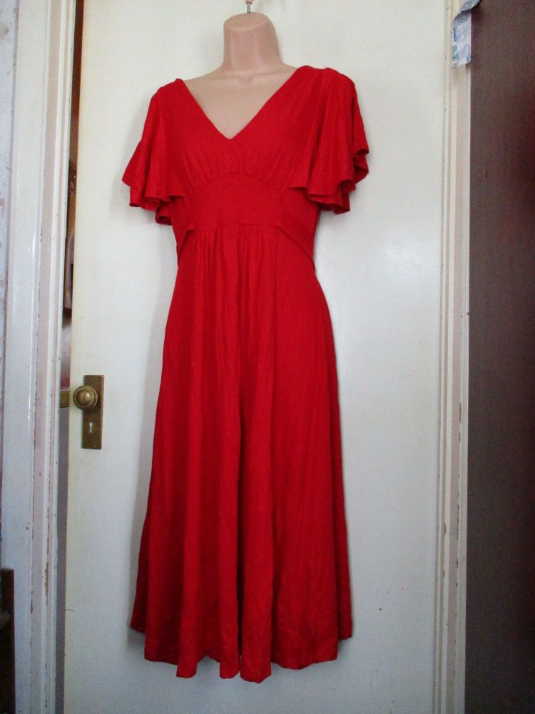Red Dress - Off The Shoulder with sleeve cap detail - Size 22 - BNWT by War