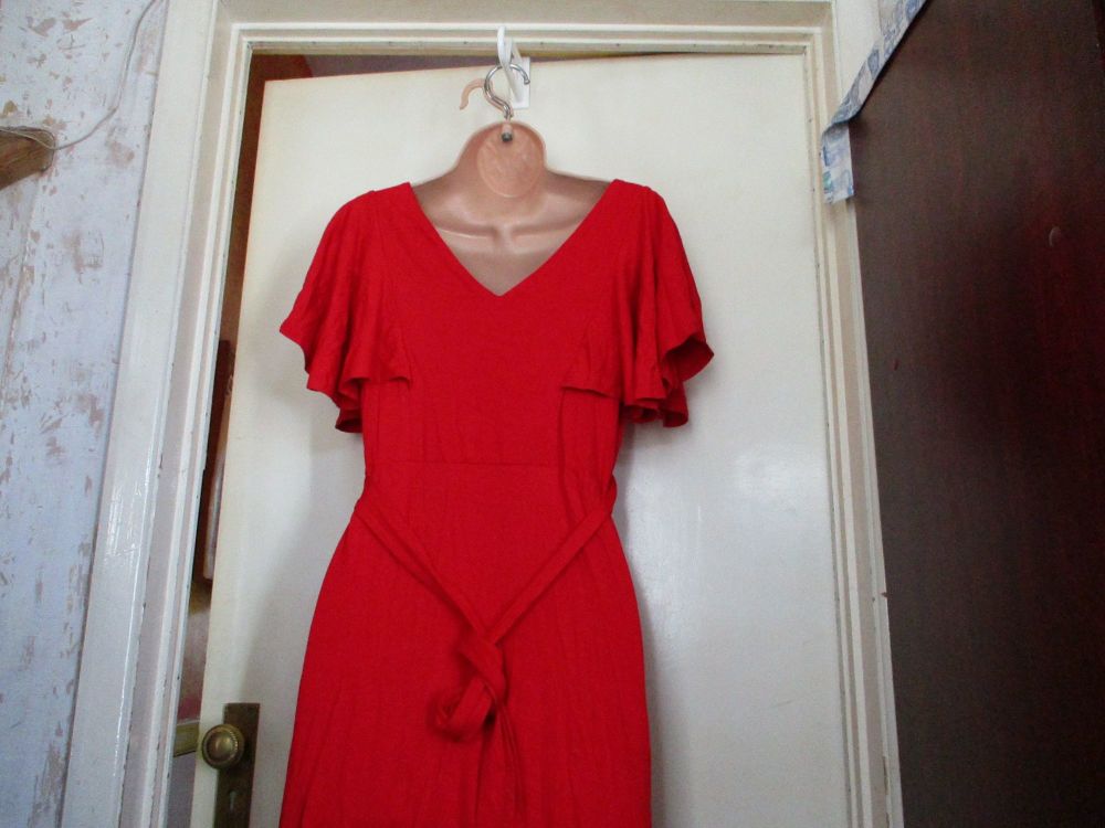 Red Dress - Off The Shoulder with sleeve cap detail - Size 22 - BNWT by Wardrobe