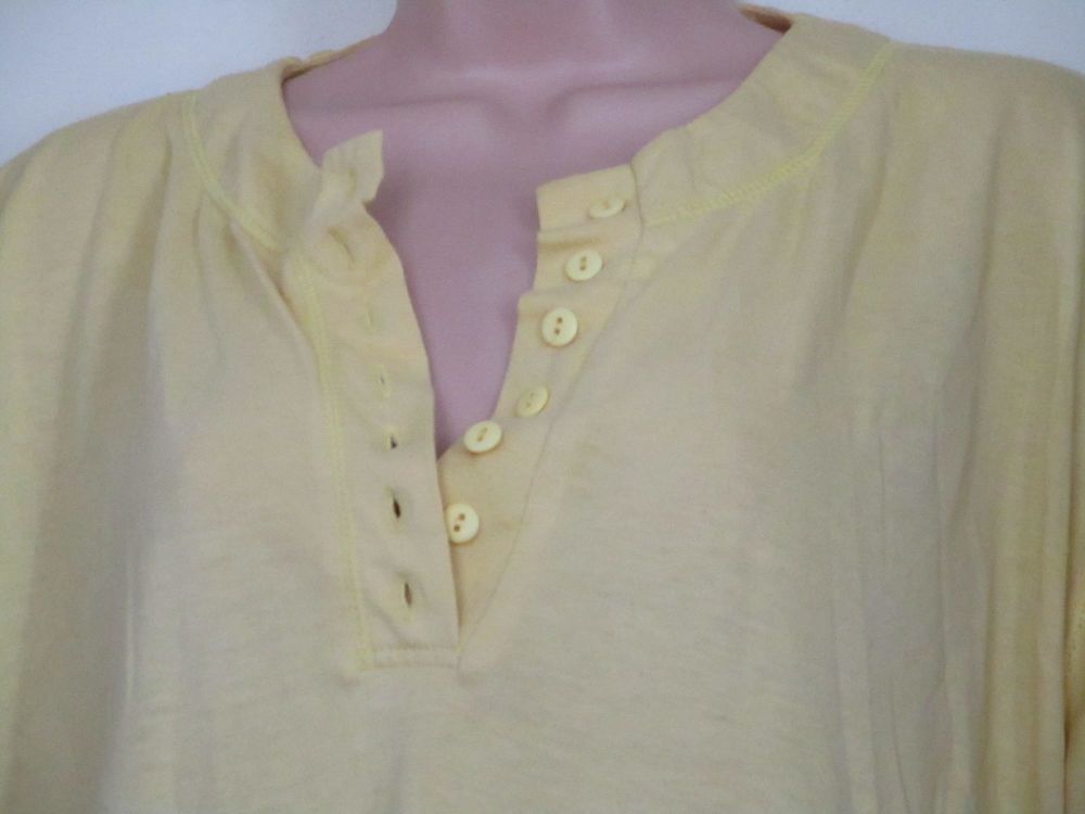 Yellow 6 Button T-shirt No Labels or Branding - Guesstimate Size XL