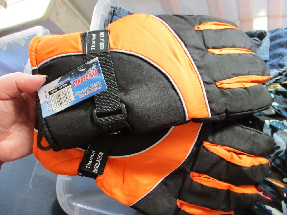 Orange and Black Ski Gloves - Royal Collection