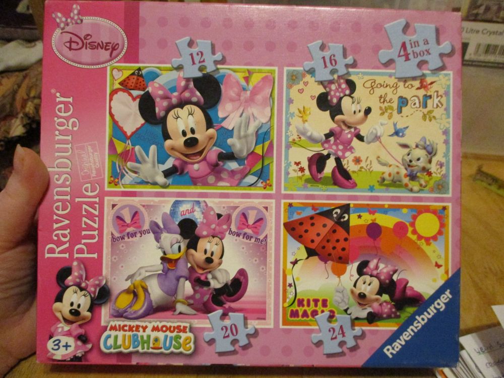 Minnie 4 in a box from Mickey Mouse Clubhouse - Ravensburger 12/16/20/24pc Jigsaw Puzzles