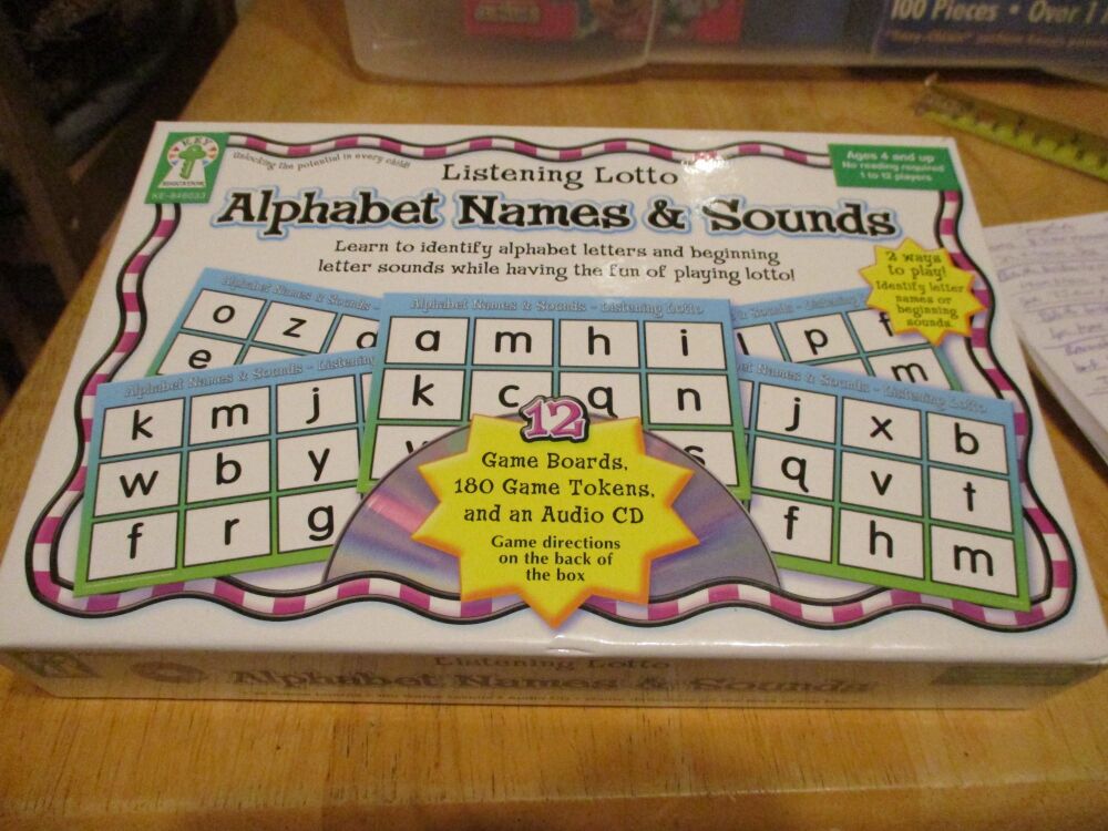 Listening Lotto - Alphabet Names & Sounds - Game with CD
