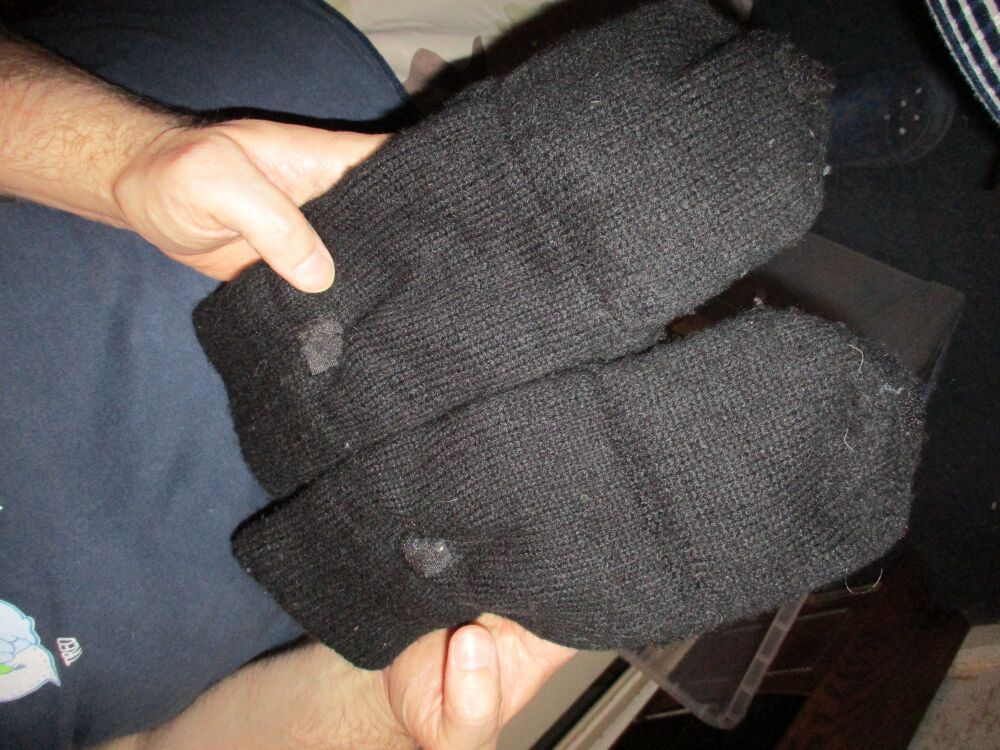 Used Black Convertible Mittens / Fingerless Gloves