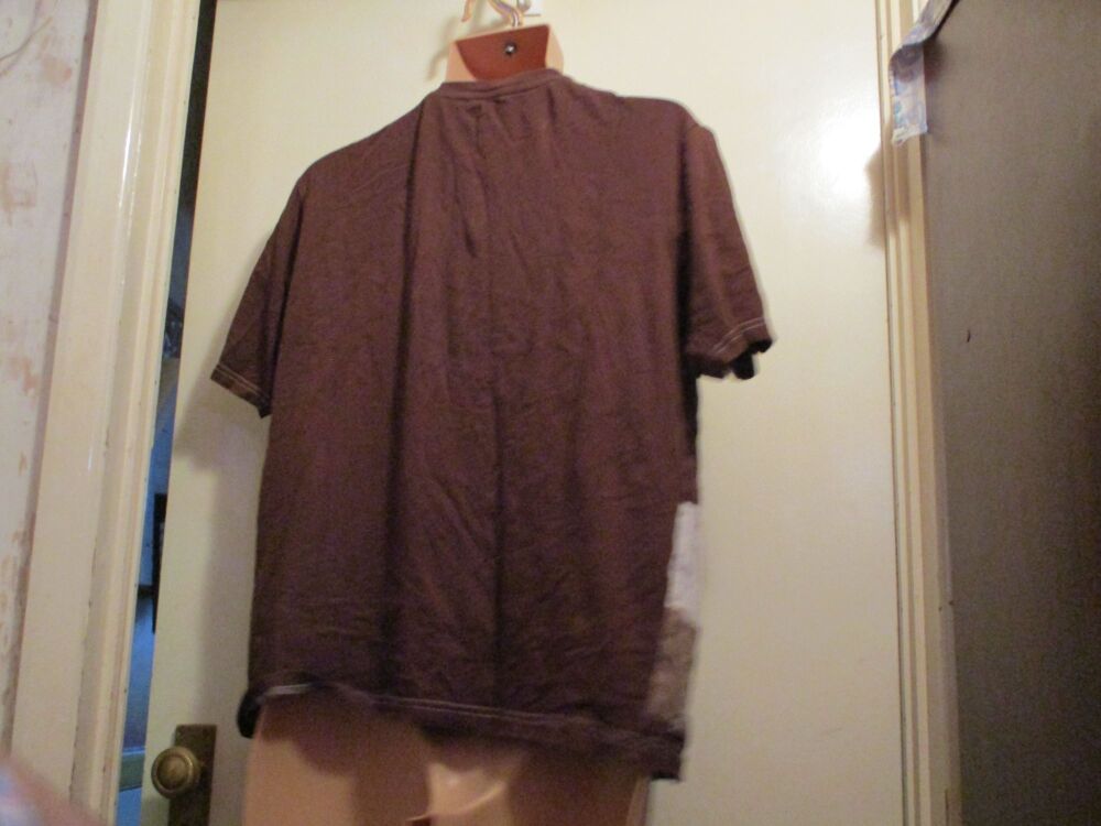 George Size Medium Brown Striped T-Shirt Top