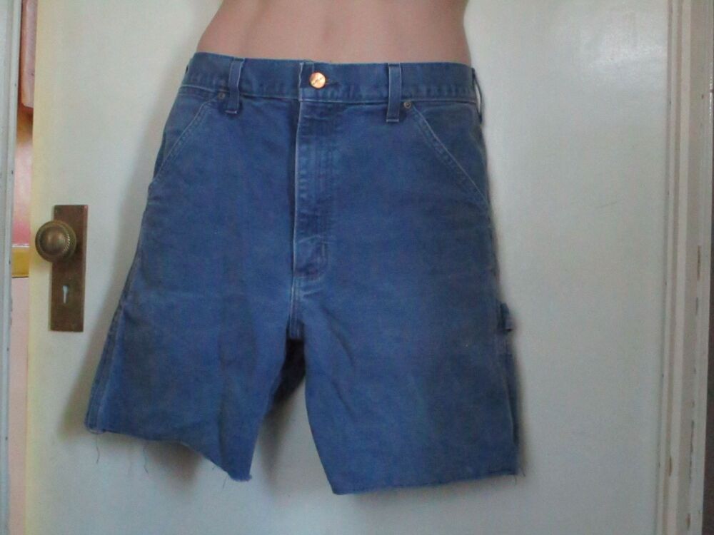 Blue Denim Carhartt Jean Shorts - Size Unknown - Guesstimate Small