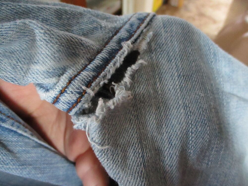 Burton - Light Blue Jeans - Size 38S Waist - Need repair between legs