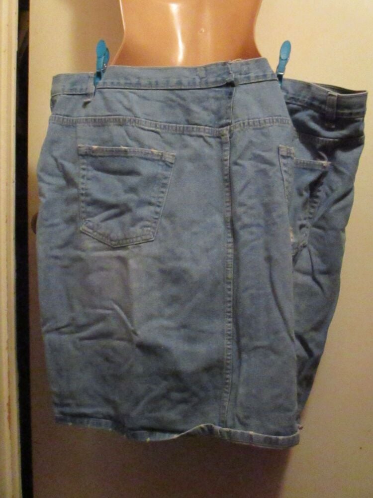 Denim Short Skirt - Size Unknown - Guesstimate Size 18 - Has been adjusted by hand