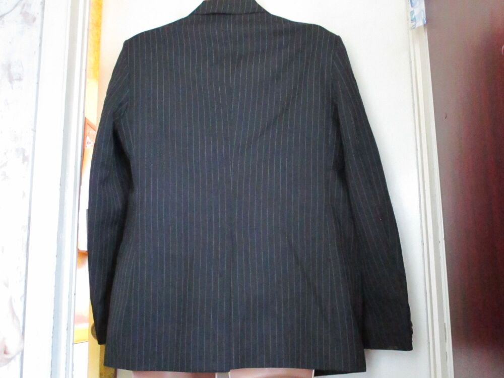 Unknown Brand - Black Suit Jacket Size Unknown - Guesstimate Medium with White pinstripes