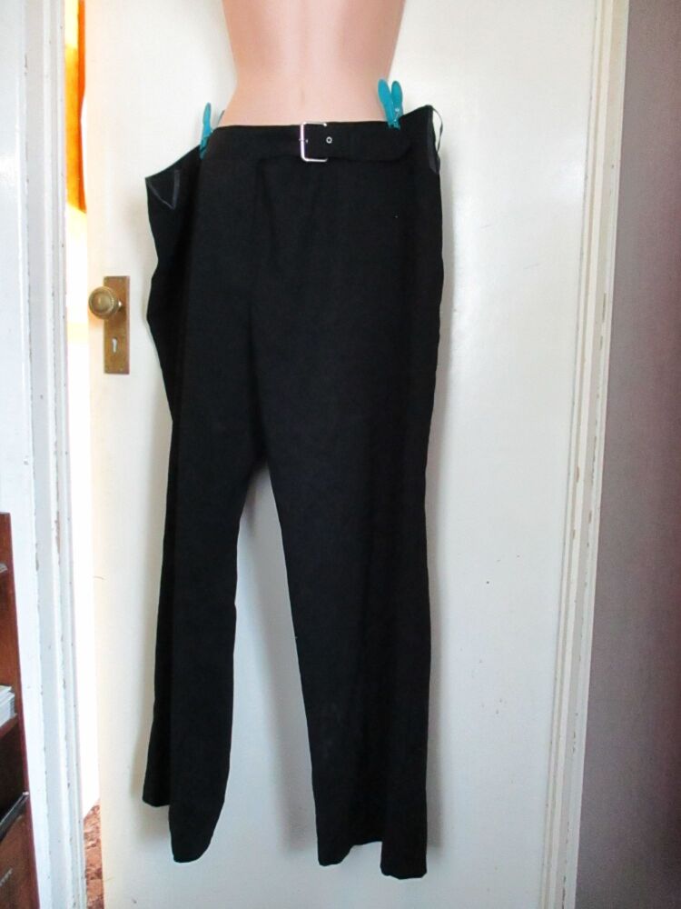 Unknown Brand Size 24 Black Buckle & Zip Womens Trousers