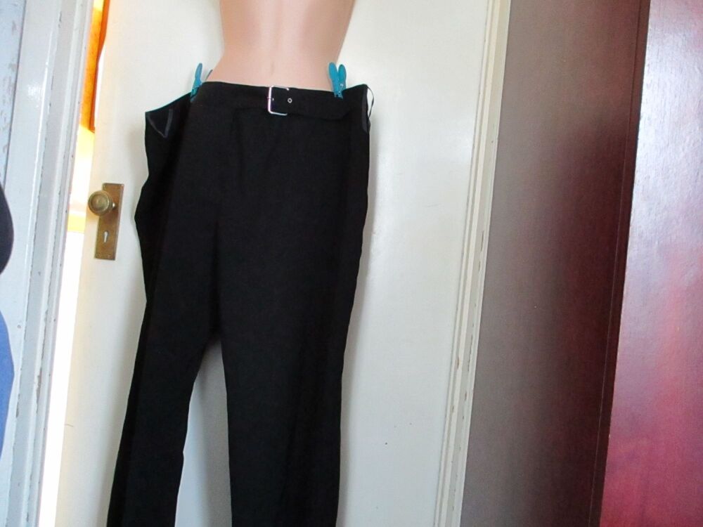 Unknown Brand Size 24 Black Buckle & Zip Womens Trousers