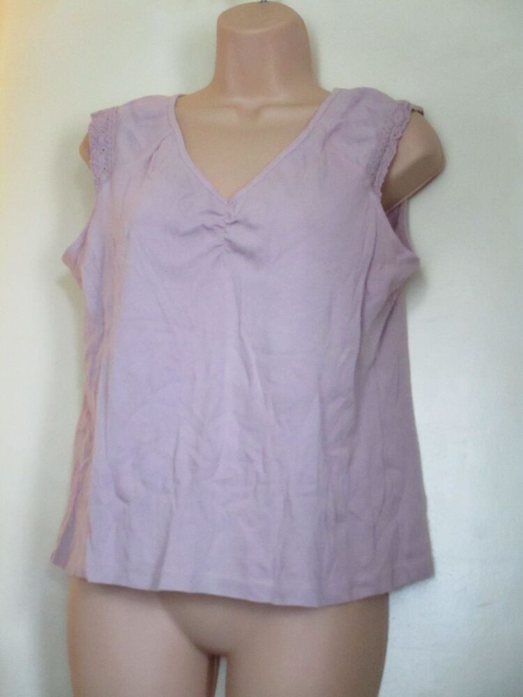 BM/HM? Collection Size M Pale Lilac Pink Vest Top with Frilled sleeve cap d