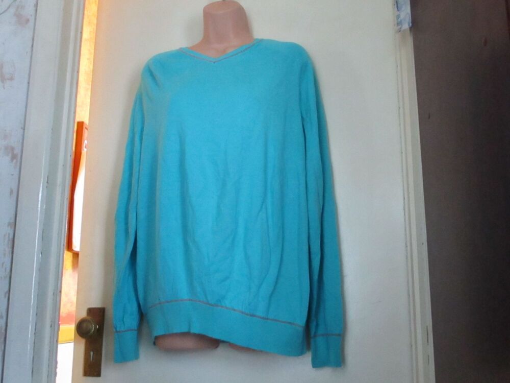 Blue and Grey Thin Jumper - Florence & Fred Size L